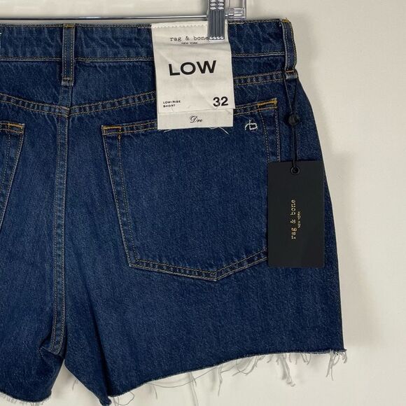 Rag & Bone Dre Low Rise Jean Shorts Size 32 NEW 3.5" Inseam Button Fly Raw Hem - Picture 7 of 9